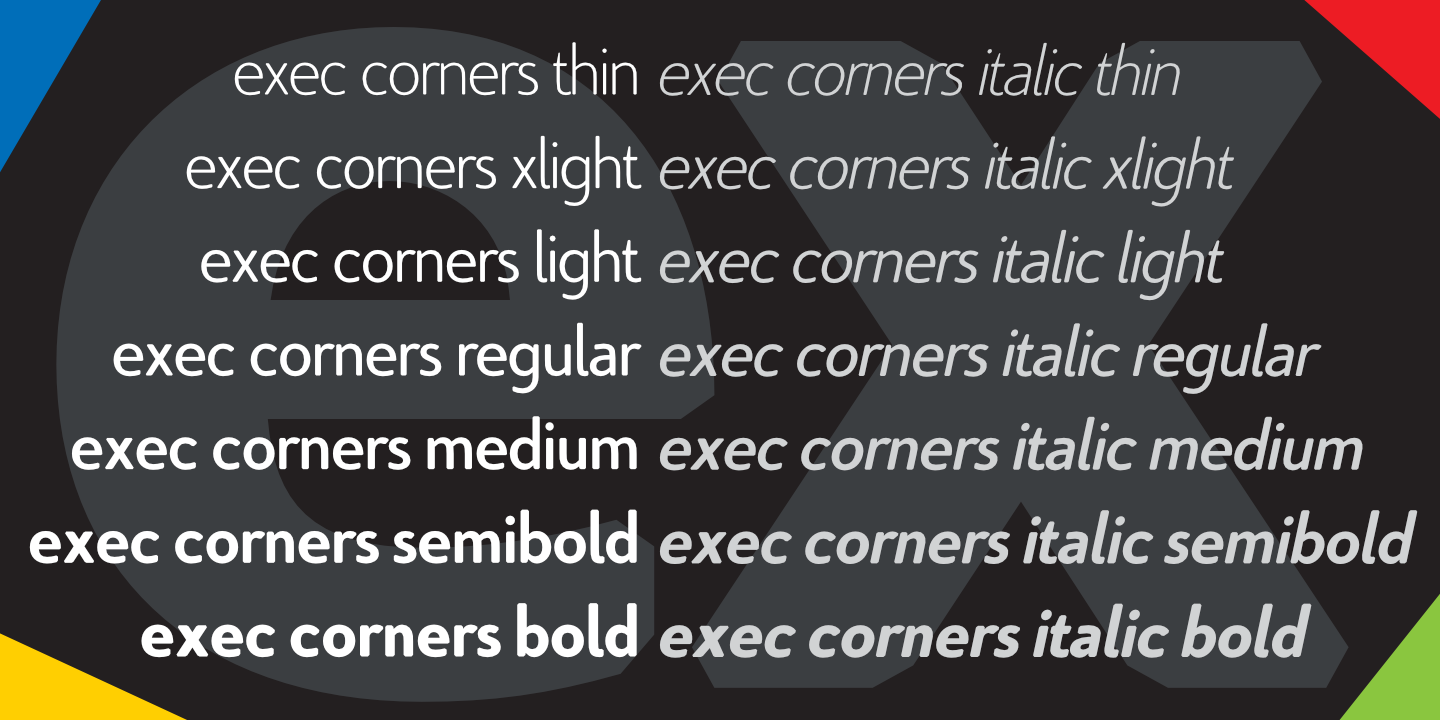 Пример шрифта Exec Corners #3